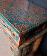 Hardwood Jali Indian Teal Blue