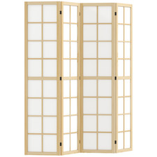 Room Divider 4-Panel Pine Wood