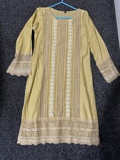 Yellow And White Kurta Size