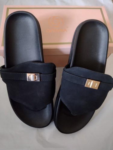 Givana black suedette toe - suedette,