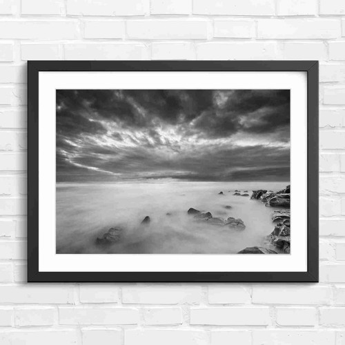 Dark stormy sea sunset - sunset, coast