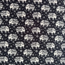 White Elephant Print on Black