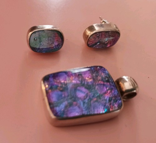 Dichroic fused glass sterling - dichroic,,