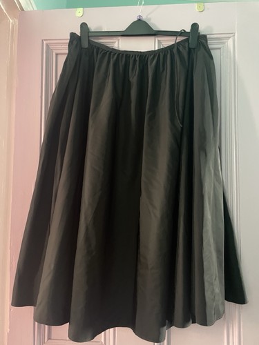 Black midi swing skirt - black,