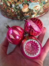 3 MERCURY GLASS VINTAGE OLD