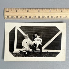 Antique RPPC Children Siblings