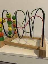 Beaded Roller Coaster Toy for Kids Well Used But In Good Condition