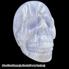 Blue Lace Agate Skull Carving
