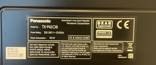 Panasonic viera p42st30b - panasonic, tx-p42st30b