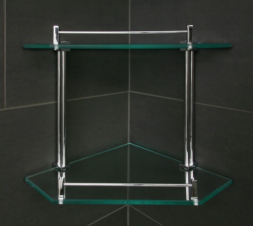 Glass shelf double corner - glass,