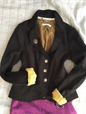 JESIRE VICTORIAN DICKENS STEAMPUNK Poppins Fancy Dress BLACK GOLD JACKET SIZE 8