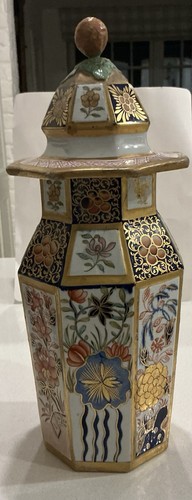 Antique imari octagonal urn - imari,