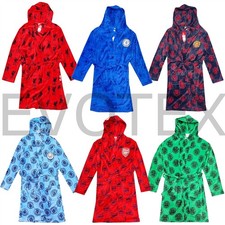 Childrens Football Club Robe Boys Girls Kids Fleece Dressing Gown Age 5-15 Years