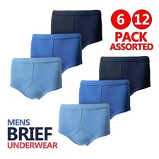 Mens Y Fronts Underwear 100% Pure Cotton Traditional Breifs Underpants 6 & 12 PK