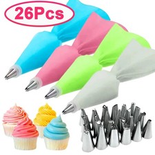 26/8pcs Silicone Pastry Bag -