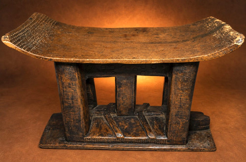 Old ashanti wood stool - old, with