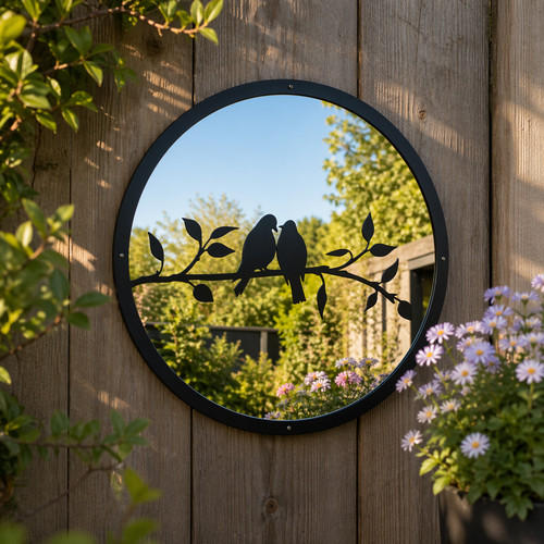 Love birds garden mirror - birds,