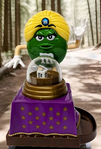 Green candy dispenser - green, m&m