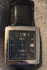 Amadeus Men's Quartz Watch AM00145 Black Leather Strap Working New Battery