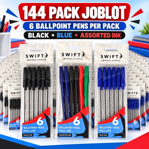 Joblot 144 packs ballpoint - joblot,