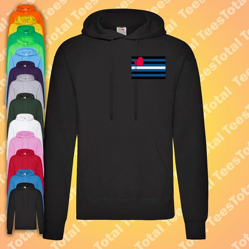 Leather pride flag hoodie - leather,