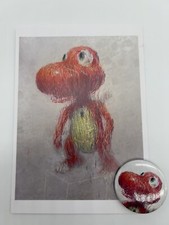 Charming Baker  - Rare Postcard & Badge Jealous Gallery Buddy Dinosaur Train