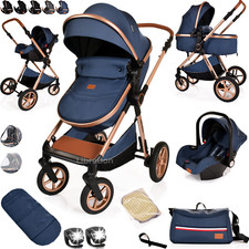 Newborn Baby Pram Pushchair Buggy Stroller 3in1 Travel System Car Seat Included