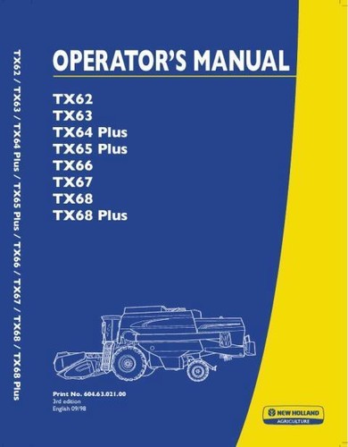 New holland combine tx62 tx63 - tx62,