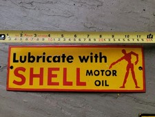 Enamel Sign Shell Motor Oil  -
