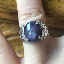 Natural star ruby - star, moissanite