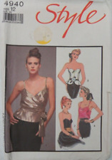 Style 4940 Sewing pattern ladies Wrap over Camisole Corset Top cut size 12