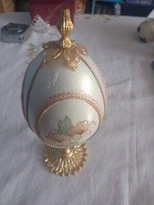 stylish Easter egg papiermache decorative floral on stand vintage