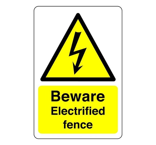 Beware electrified fence sign