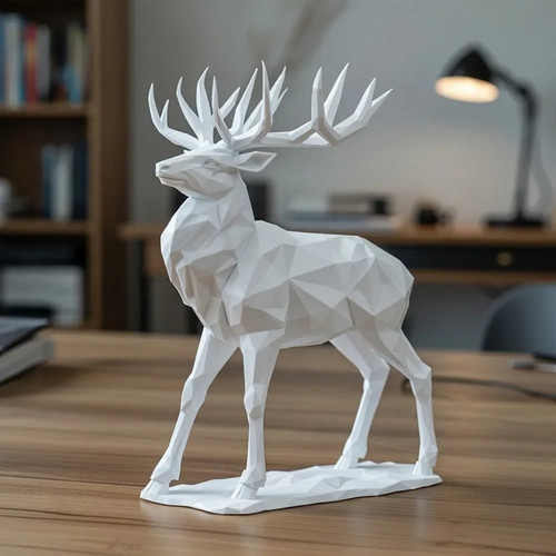 Low poly deer stag - low,