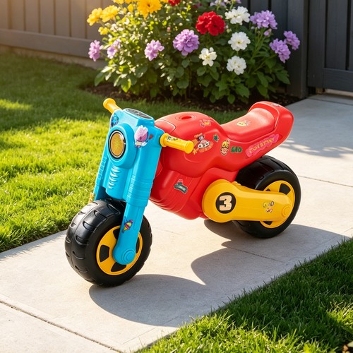 Kids ride motorcycle push - kids, on