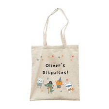 Personalised Boy's Name - Children's Fancy Dress Up Canvas Tote Bag