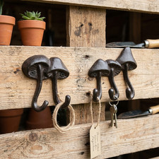 Cast iron mushroom wall hooks - cast,