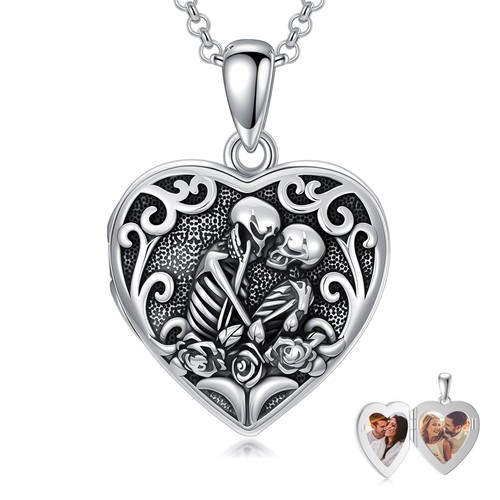 Gothic skull locket - gothic,