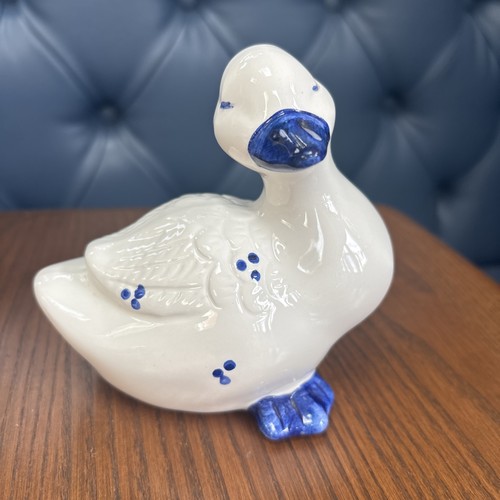 Vintage ceramic duck blue - vintage,