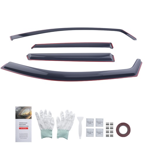 4pcs dark smoke rain visors - smoke,