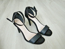 NEXT Ladies Heeled Strappy Sandals Black Size 5.5 / 38.5 Wide Fit
