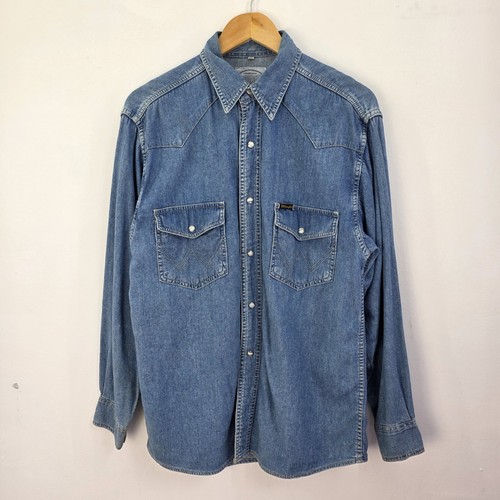 Wrangler denim shirt mens - denim,