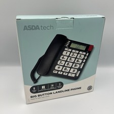 Asda Tech Big Button Landline Telephone  Hands Free Caller Display Home Phone