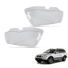 Pair Headlight Lens Cover For