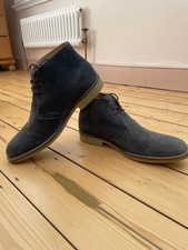 Samuel Windsor Blue Suede Boots Men Size UK 10