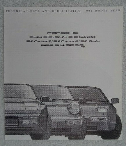 Porsche specification brochure - specification,
