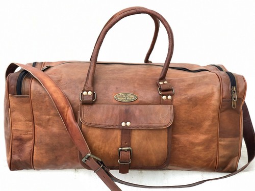 Leather weekend bag mens - 24",
