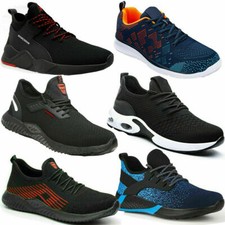 MEN LIGHTWEIGHT SAFETY TRAINER SHOES BOOTS STEEL TOE CAP HIKER ANKLE SIZE 5-13UK