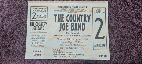 Used country joe band ticket - used,