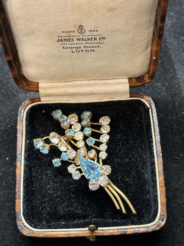 Vintage blue paste flower - blue,